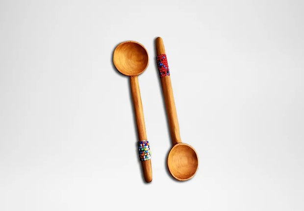 Olive Wooden Spoon (Beaded Handle)